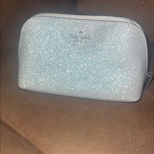 kate spade Silver Glitter Dome Cosmetic Case